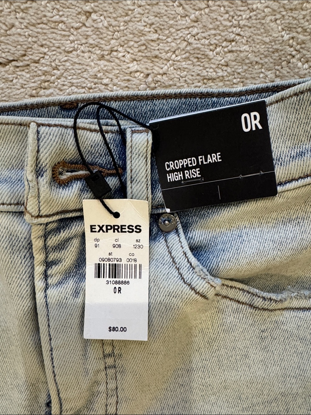 NWT Express Light Blue Flare Jeans - Picture 2 of 3